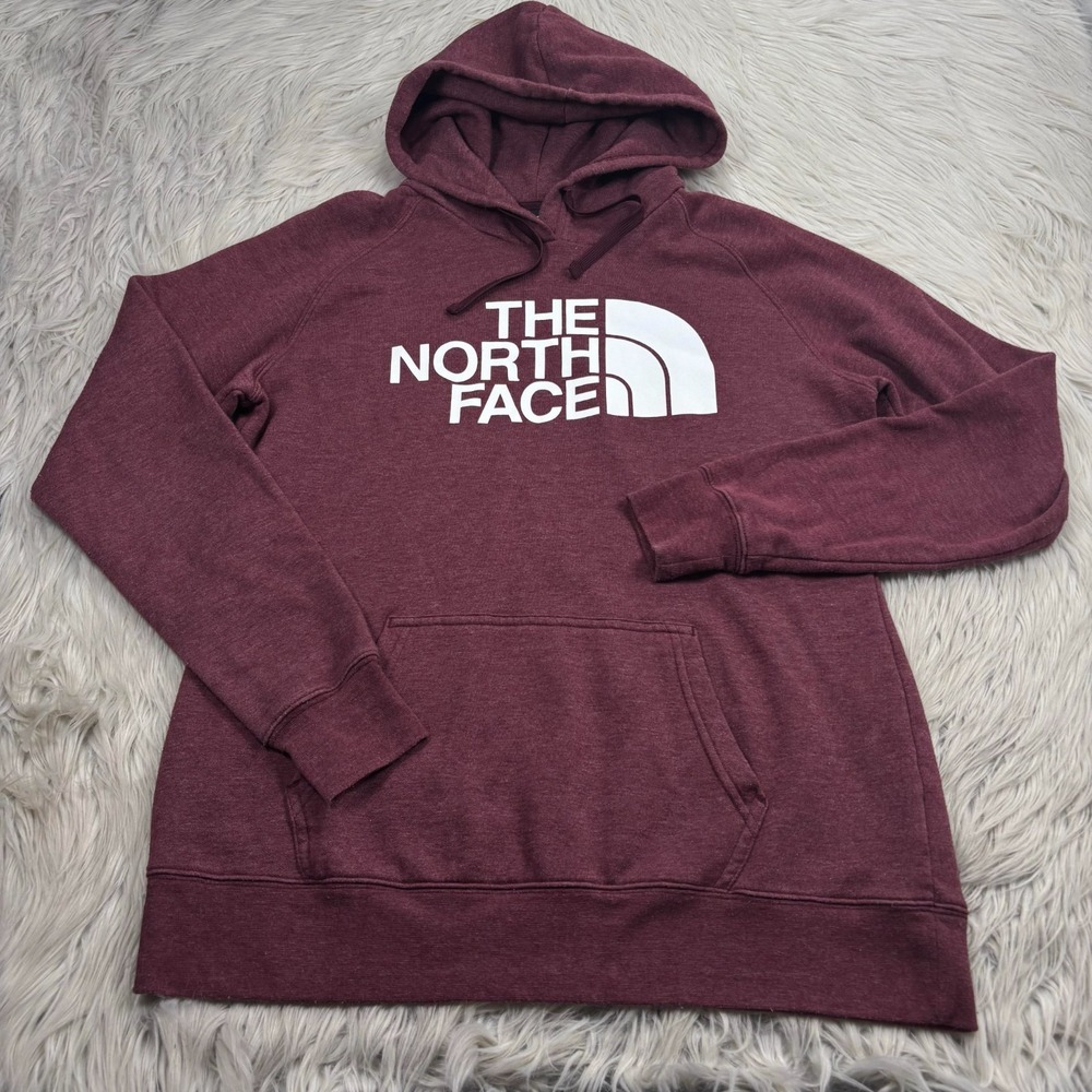 North Face Women's M Burgundy Red Half Dome Pullover Hoodie Classic Gorpcore